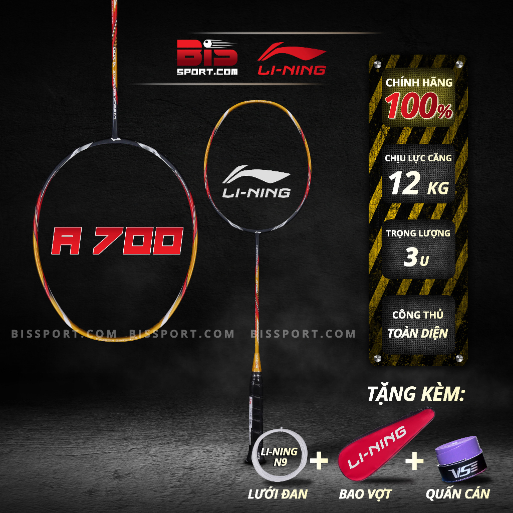 Vợt Cầu Lông Chính Hãng Lining Carbon Graphite A700 - Hàng Chính Hãng
