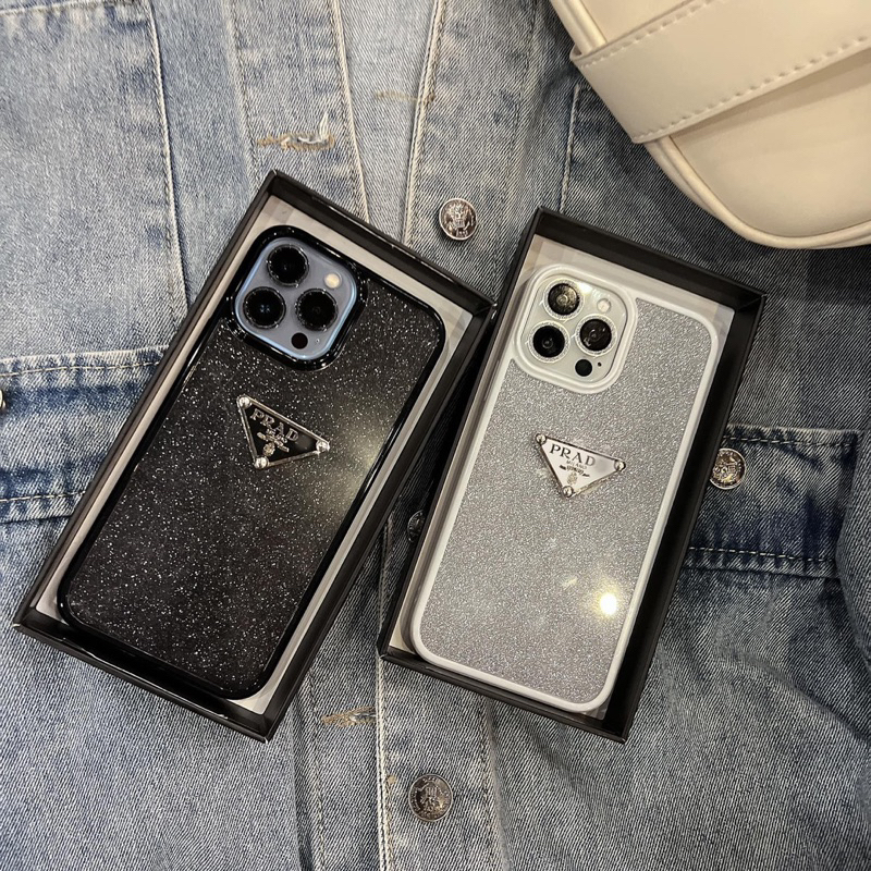 Ốp lưng ip viền silicon trắng - đen có miếng lót kim tuyến hoạ tiết pra da dành cho ip - TENCASESHOP