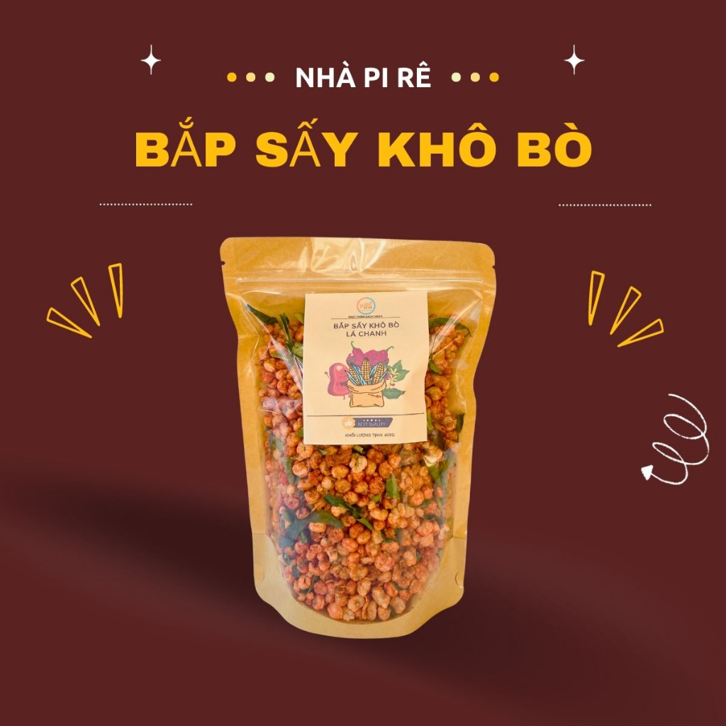 Bắp Sấy Khô Bò Lá Chanh |Đồ Ăn Vặt Chuẩn Đặc Sản Đà Lạt| 500gr