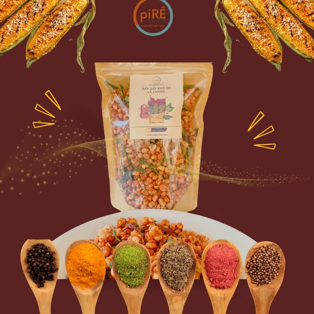 Bắp Sấy Khô Bò Lá Chanh |Đồ Ăn Vặt Chuẩn Đặc Sản Đà Lạt| 500gr