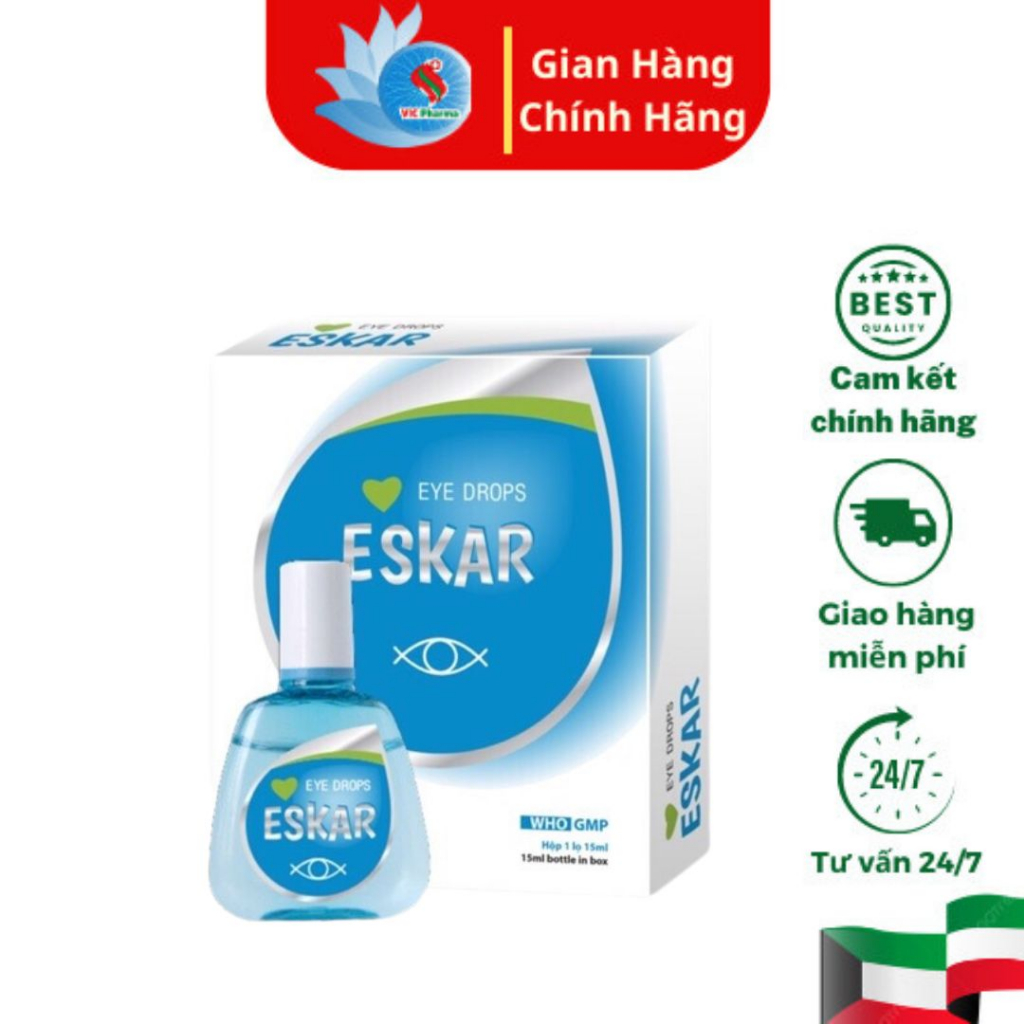Nước nhỏ mắt ESKAR hỗ trợ rửa mắt lọ 15ml