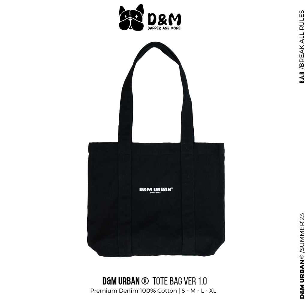Túi Tote Jean D&M URBAN Có Khóa Kéo Chất Denim Dày Dặn Thiết Kế Tối Giản - Túi TOTE Bag Denim
