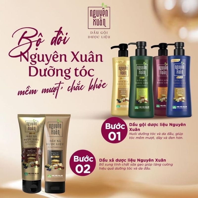 Dầu Gội Dược Liệu Nguyên Xuân Xanh / vàng/ nâu/ sạch gàu 200ml/250ml 350ml/450ml/600ml
