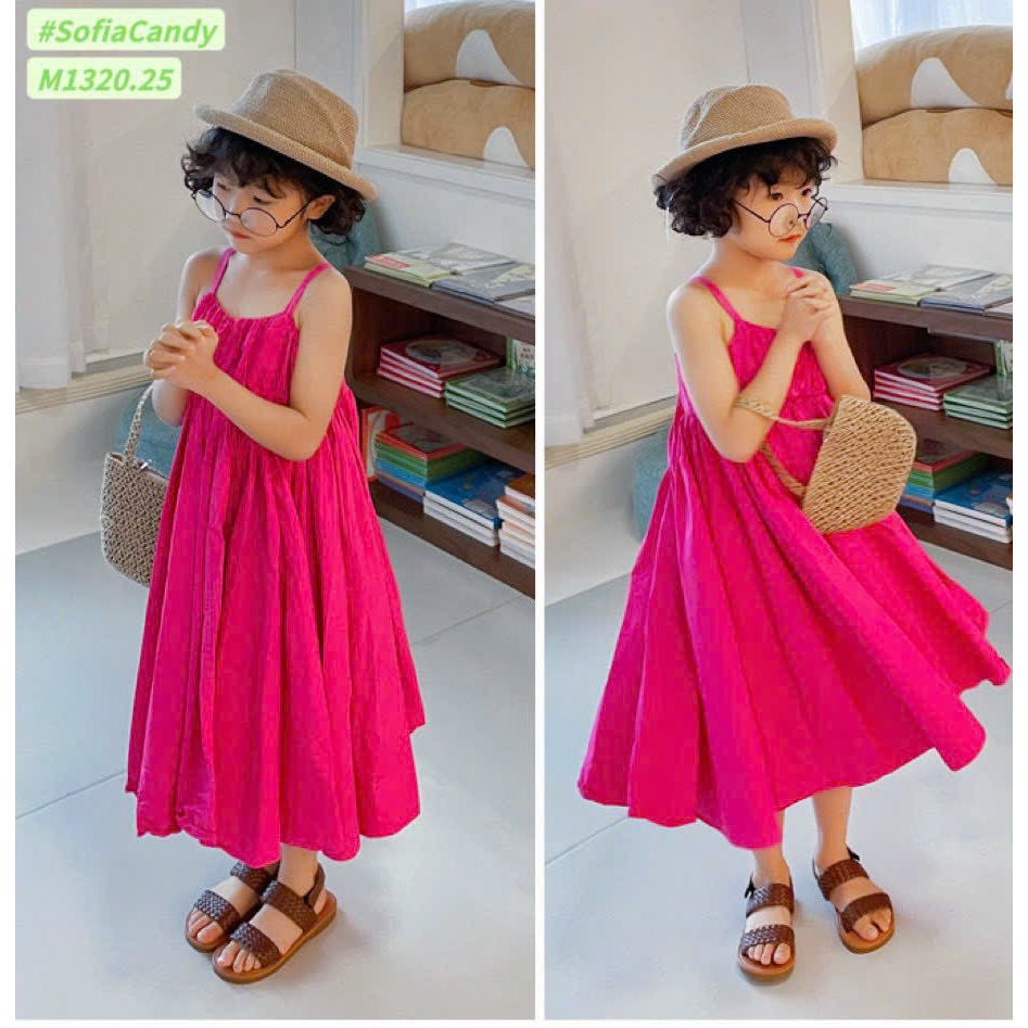 Đầm maxi hồng cánh sen xinh xắn Kosora KS-017