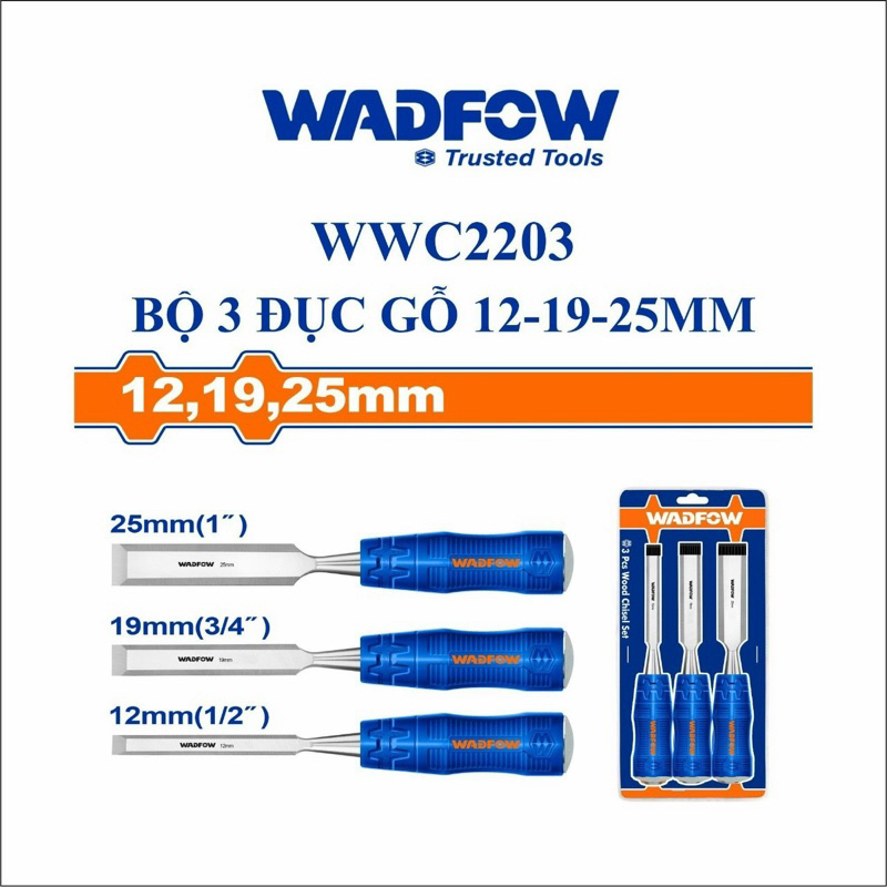 Bộ 3 đục gỗ WADFOW WWC2203
