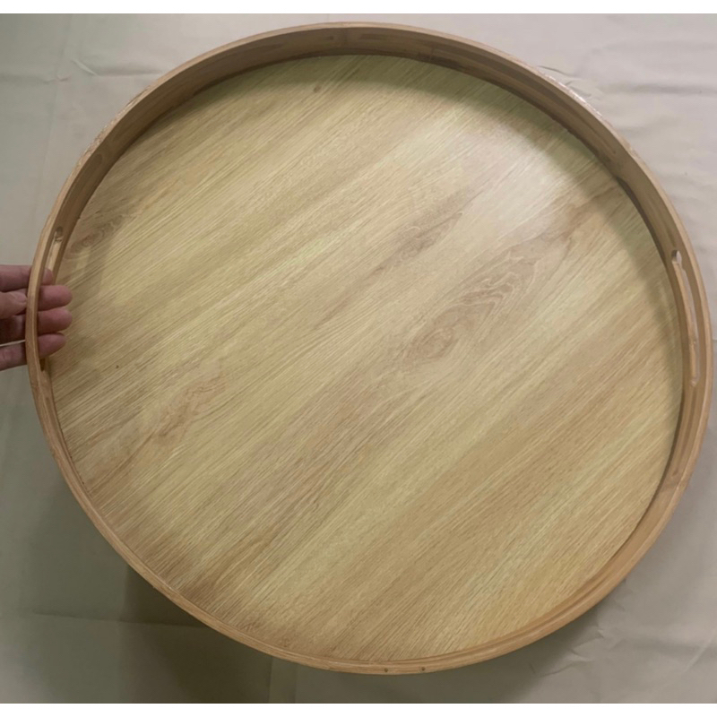 Mâm gỗ đựng bát đĩa, bộ đồ ăn hoa mặt trời, Có 2 loại kích thước cho bộ bát đĩa có đk 45cm và 55cm