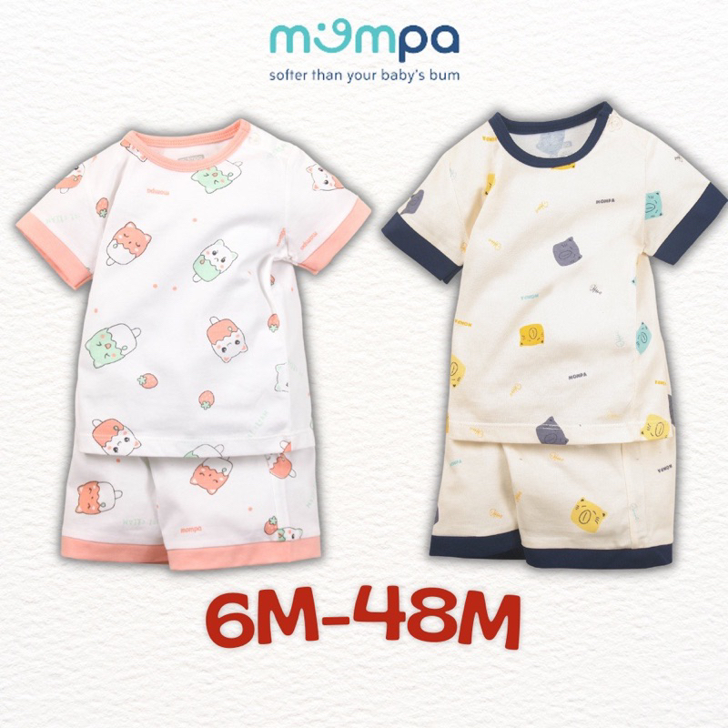 Bộ Cộc Tay Cài Vai Mompa Cho Bé 9m-48m