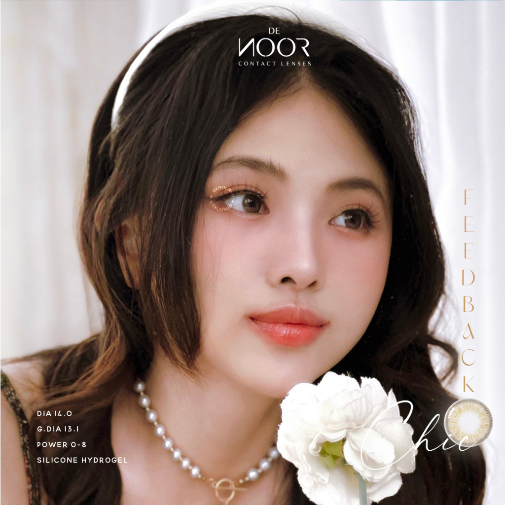 Chic - Lens Nâu Trà Sữa Giãn Nhẹ Hot Tiktok - Silicone Hydrogel Siêu Êm - Chính Hãng Hàn Quốc - DeNOOR
