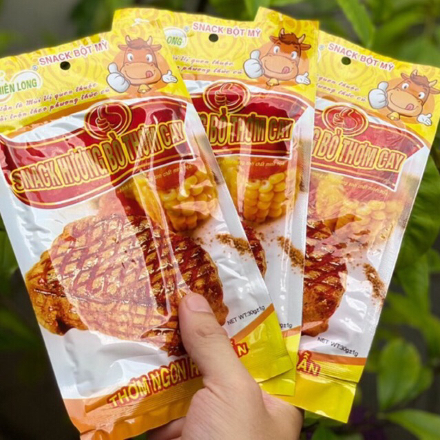 Snack hương bò thơm cay, sườn bò miếng Thiên Long Tiệm ăn vặt ĂN LÀ MÊ