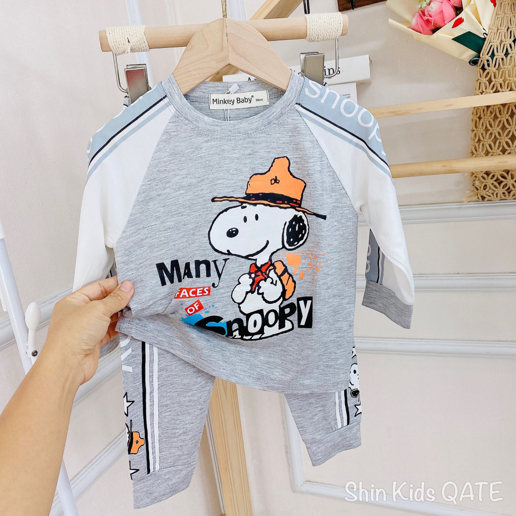Dài Tay Thun Lạnh Minkey Baby In Hình ĐôRêMon Phối Viền Dáng Thể Thao  Dành Cho Bé.Đồ Bộ cho Bé