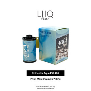 Phim retocolor aqua iso 400, màu color, 135/35mm x 27 kiểu, in date cho máy chụp ảnh film - liiq flash