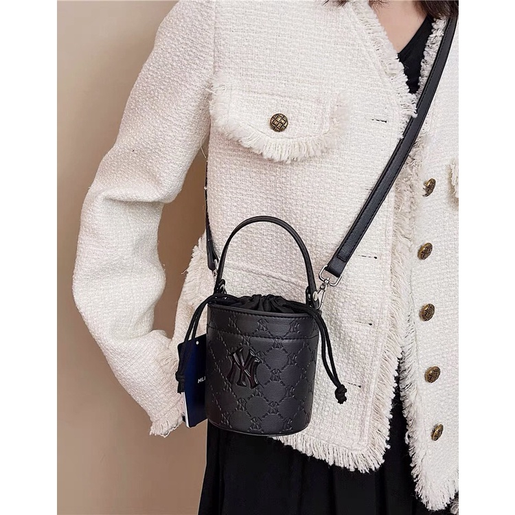 Túi xách nữ túi MLB NY hình trụ dây rút size 13 full hộp _N03