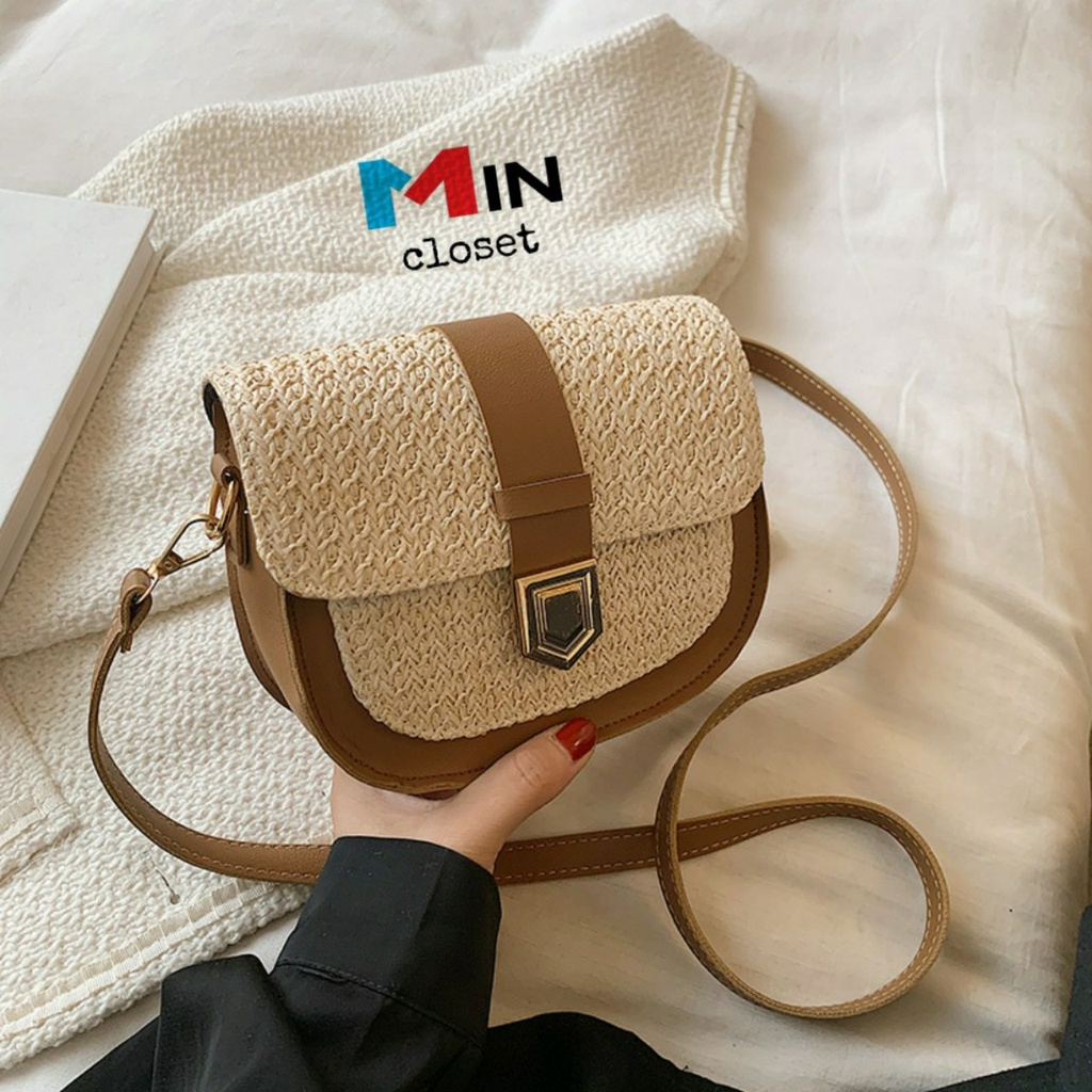 Túi xách nữ 💖 𝑭𝑹𝑬𝑬𝑺𝑯𝑰𝑷 💖 Túi đeo chéo mini da pha cói hàng quảng châu siêu hot_N06