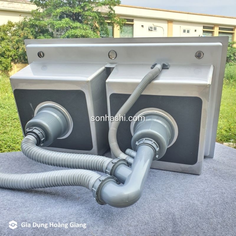 Bồn rửa bát SHGpro 8350S inox 304 thiết kế 2 tầng lắp âm bàn đá