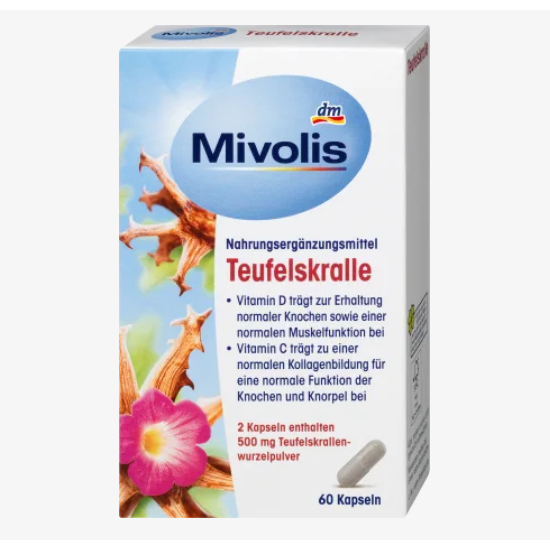 Viên Uống Hỗ Trợ Xương Khớp Chiết Xuất Rễ Cây Móng Quỷ 60 viên - Mivolis Teufelskralle Kapselnn