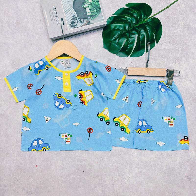 Bộ tole / lanh bé trai tay ngắn quần đùi mùa hè full size