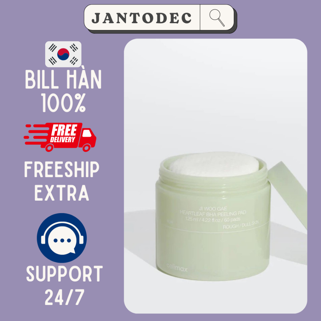 Toner tẩy tế bào chết Celimax Heartleaf BHA Peeling Pad (125ml/ 60 Pads)