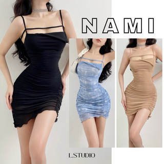 Nami - Đầm dây ngang ngực ôm body siêu hack dáng, nhúng hông nữ tính gợi cảm