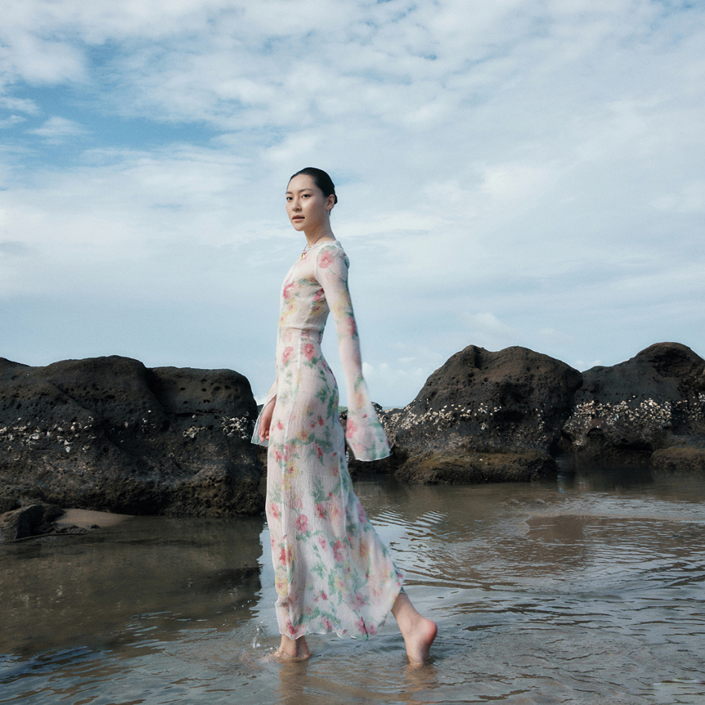 REINA - Floral Crinkled-chiffon Maxi Dress