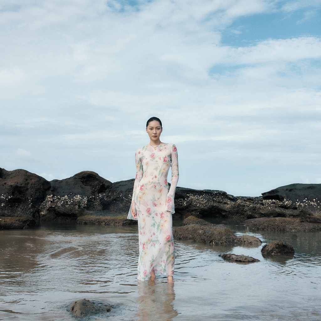 REINA - Floral Crinkled-chiffon Maxi Dress