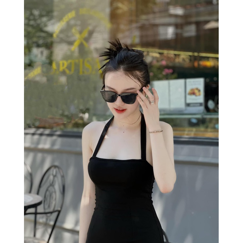 Váy Cổ Yếm Chất Zip Dáng Dài Mã NF022