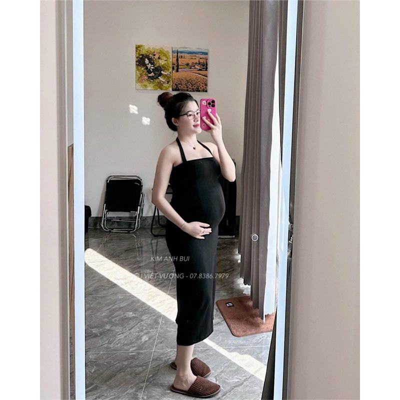 Váy Cổ Yếm Chất Zip Dáng Dài Mã NF022
