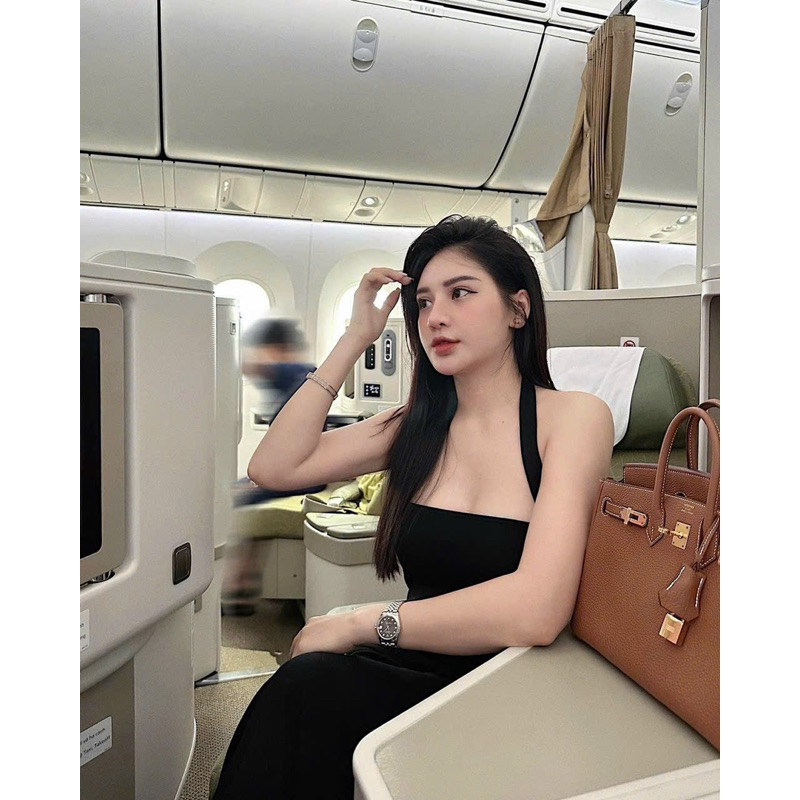 Váy Cổ Yếm Chất Zip Dáng Dài Mã NF022