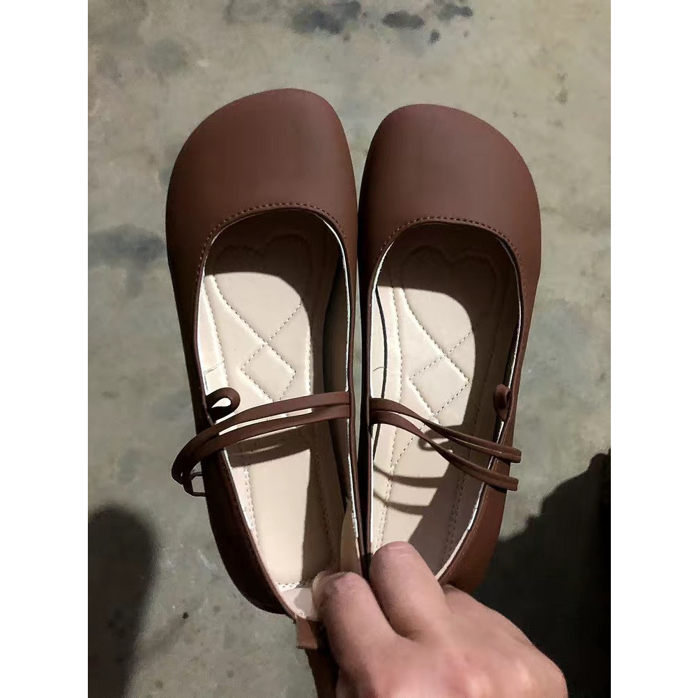 Giày búp bê da mềm mũi tròn đế siêu êm cao cấp