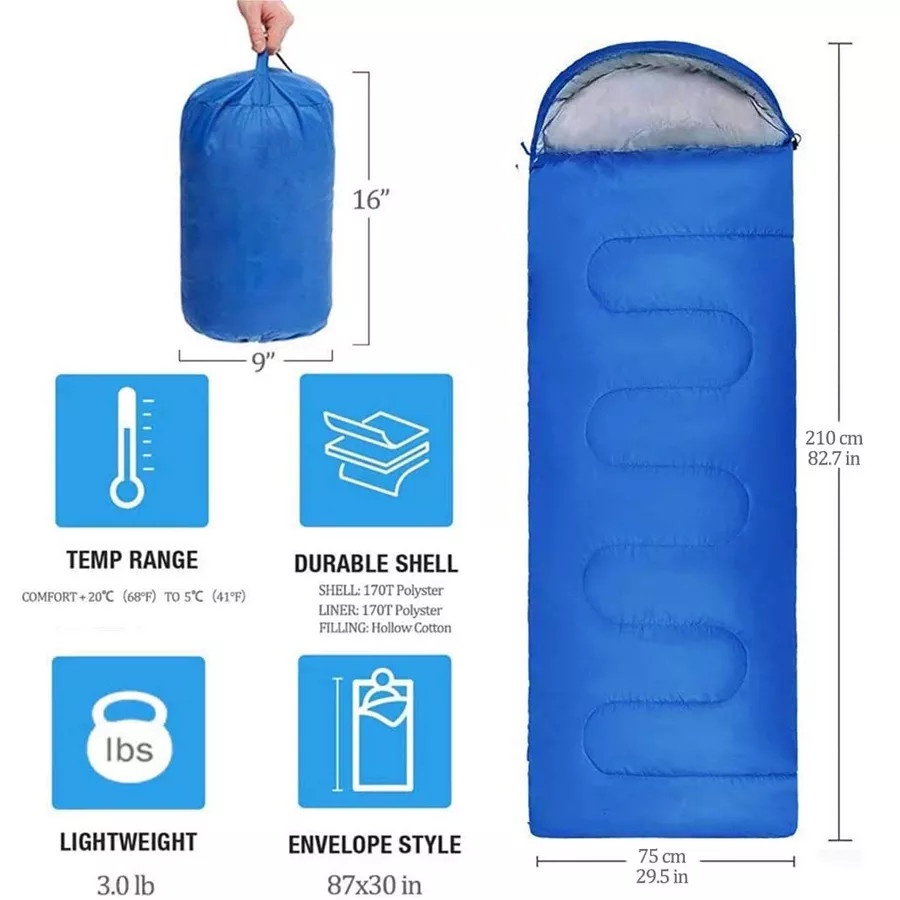 [TRẦN BÔNG] (FREE SHIP) Túi ngủ mùa đông văn phòng du lịch cao cấp có trùm đầu - Chính hãng miDoctor
