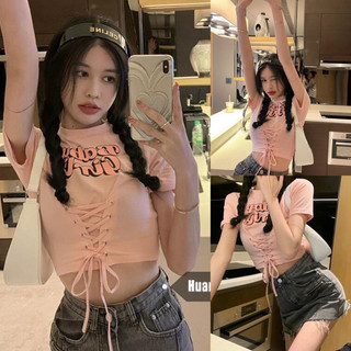 Áo thun croptop bigsize đan dây