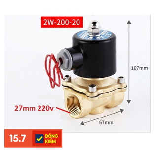 Van điện từ phi 21 dùng điện 220V van nước điều khiển bằng điện thoại thông qua công tắc điện từ
