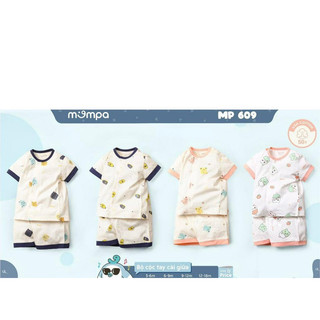 Bộ cộc tay sơ sinh cúc giữa hãng mompa cho bé 3m-18m