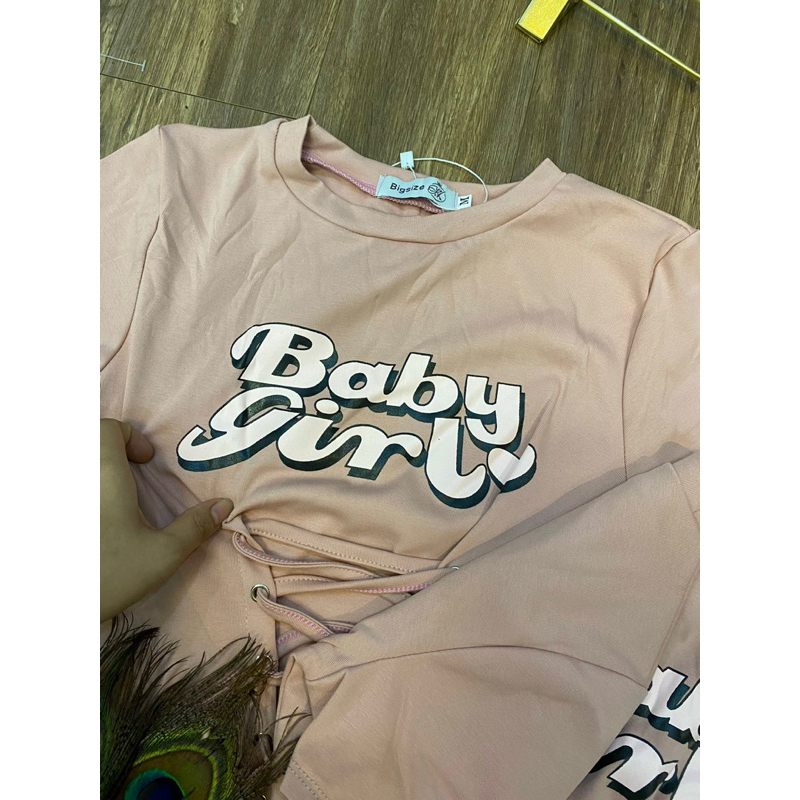 Áo thun croptop bigsize đan dây