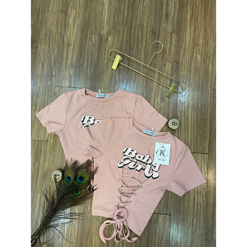 Áo thun croptop bigsize đan dây