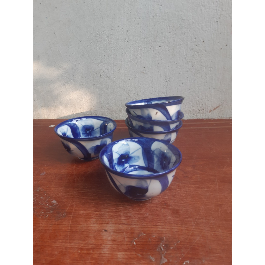 10 chén cúng gia tiên, chén chè hoa mai mẫu xanh