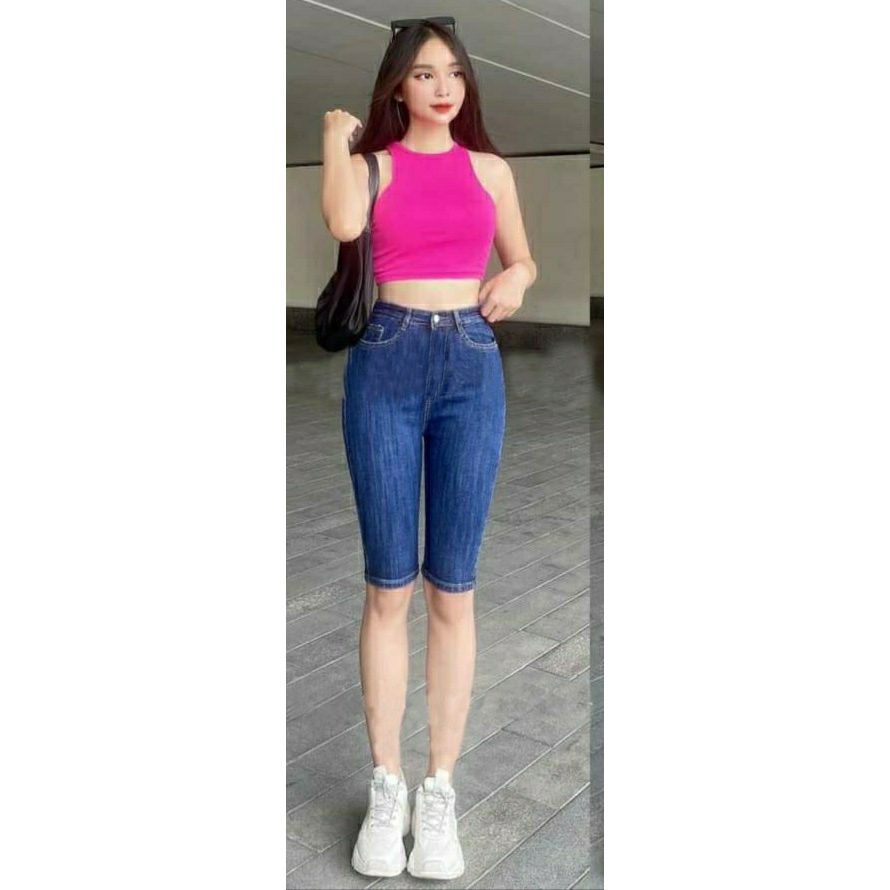 Quần Jean Nữ ngắn Quần Bò Denim Ngố Nữ Lưng Cao Co Giãn 4 Chiều Thời Trang Phong Cách Siêu Đẹp