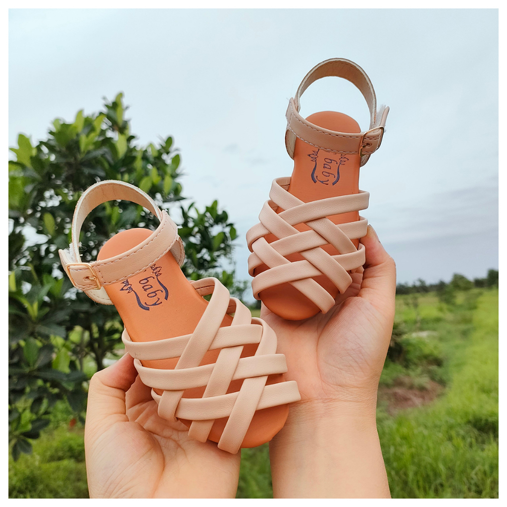 Dép cho bé gái - Sandal rọ 01 phối 3 mầu đáng yêu thời trang cho bé - M30