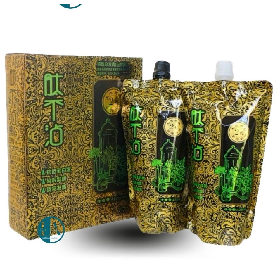 Nhuộm đen HD Không dính da đầu Nhuộm tóc đen tại nhà Nhuộm tóc màu đen tự nhiên Nhuộm đen cho người già Nhuộm tóc bạc