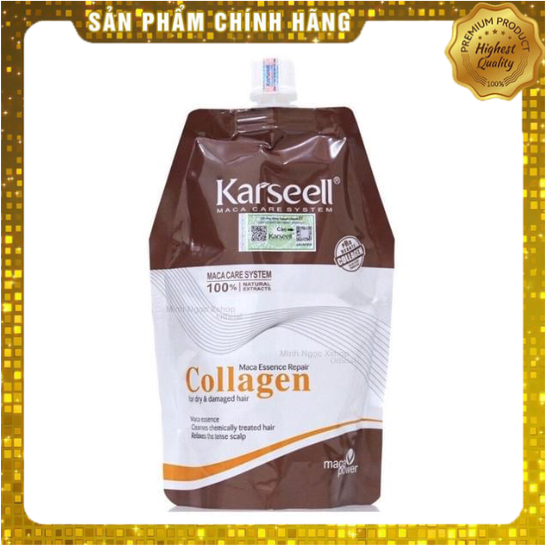 Kem ủ tóc collagen phục hồi sâu tóc hư tổn, giữ màu dưỡng mượt tóc Karseell Maca Collagen 500ml