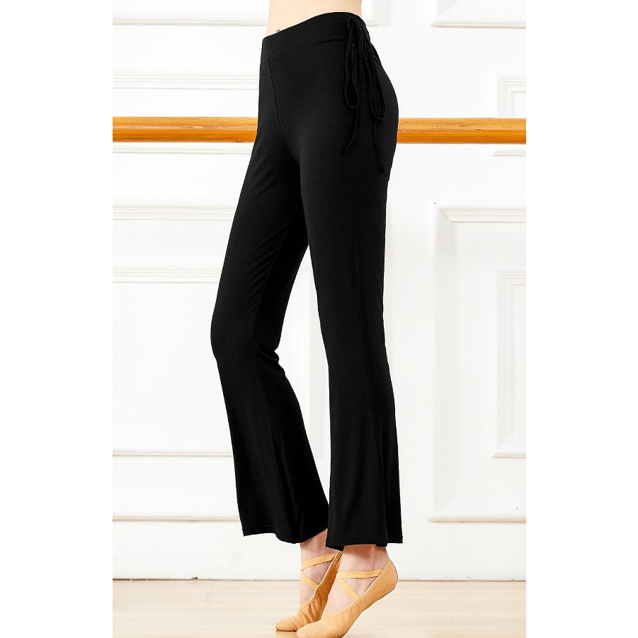 Quần Loe Dây Buộc Eo Co Dãn Tùy Chỉnh Múa Nhảy Yoga Hot Trend