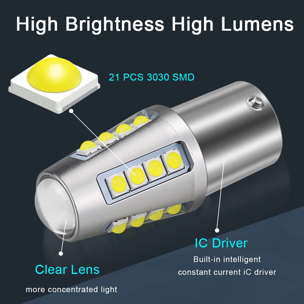 Cree 3030 1 bóng đèn 1156 BA15S BAU15S, 1157 BAY15D, T20 7440 7443 gắn đèn phanh, xi nhan ô tô siêu sáng