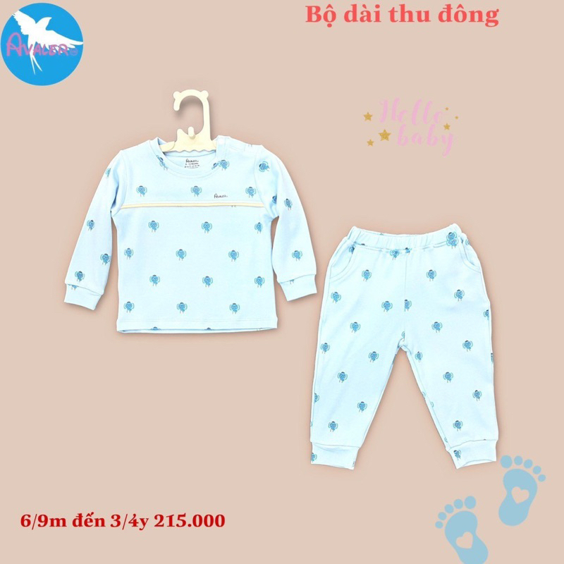 Bộ Nỉ Nhung Avaler Dày Dặn Cho Bé 9m-4y