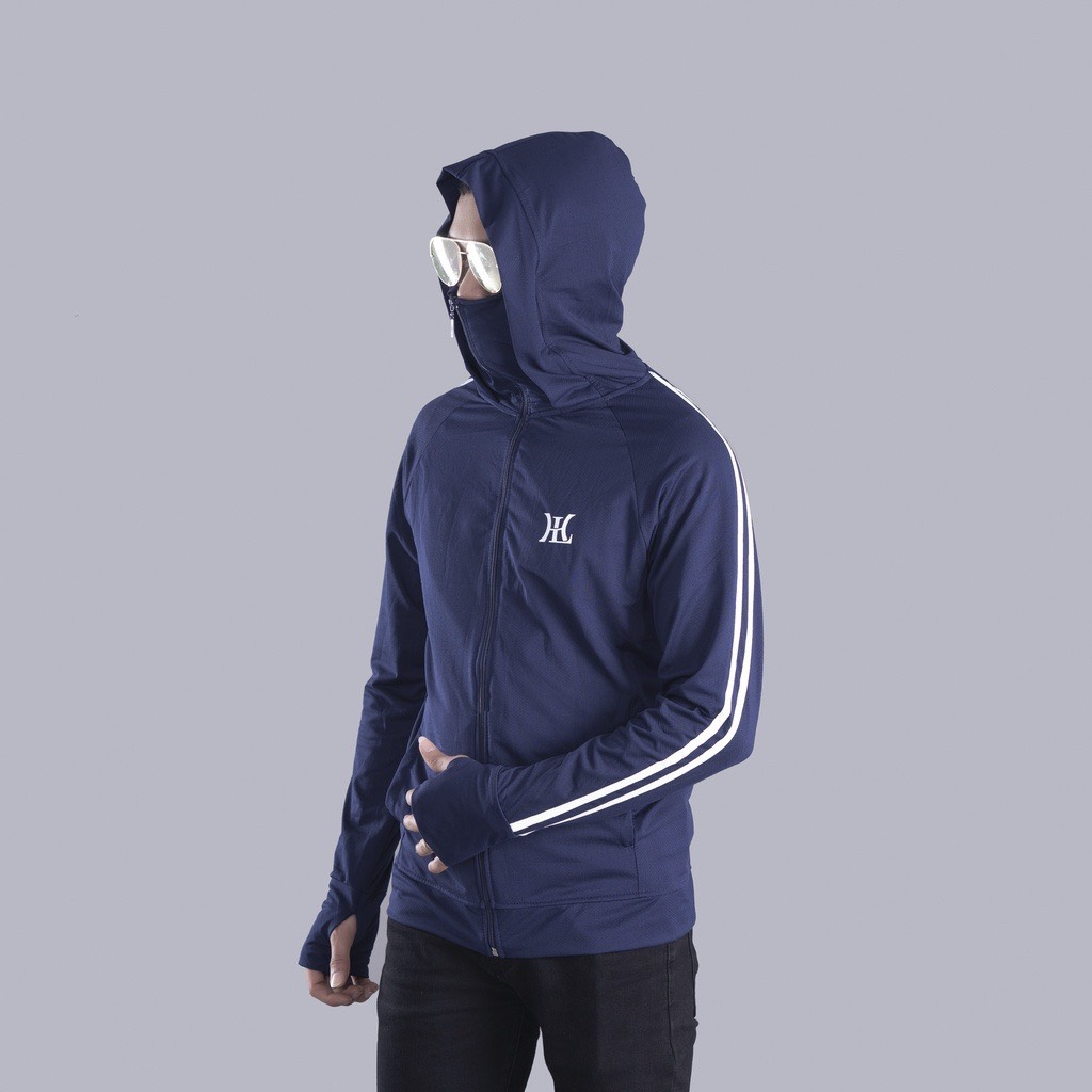 Chống nắng chống tia UV, hình in sắc nét tay kẻ sọc, vải thông hơi kim cương siêu thoáng mát dành cho nam