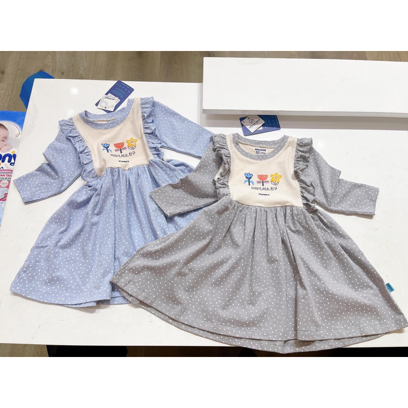 Váy Uala/Mompa Dài Tay Siêu Mềm Cho Bé 1y-5y