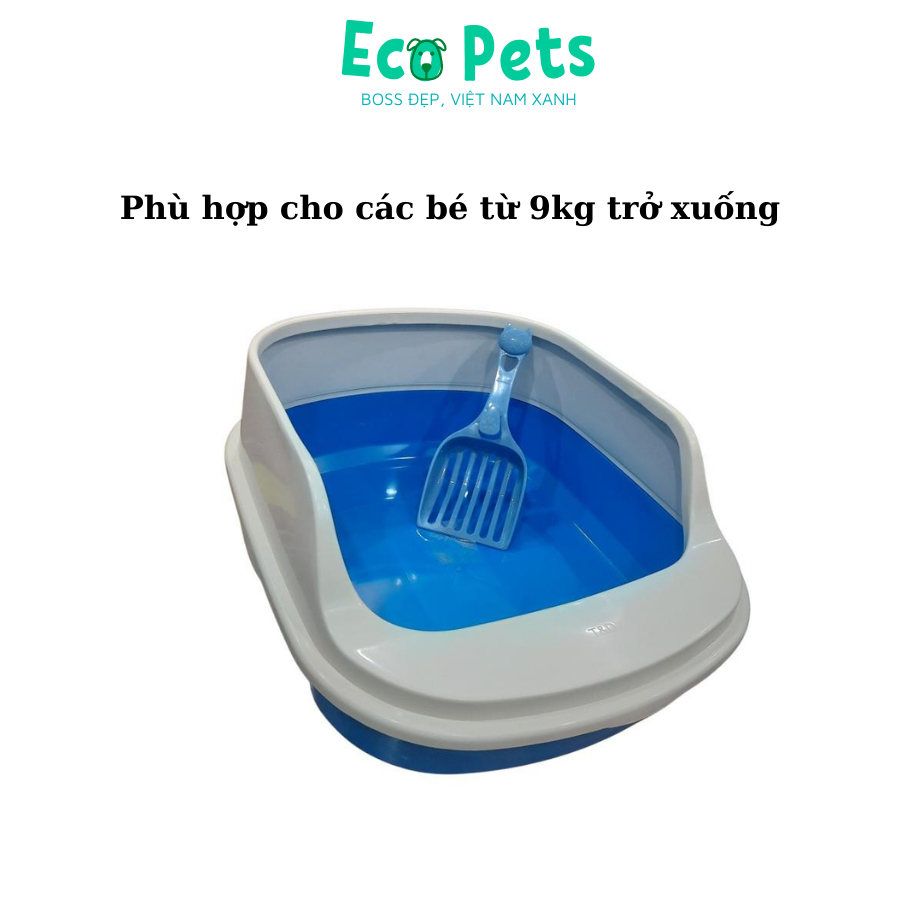 Khay vệ sinh ECOPETS cho mèo con tặng kèm xẻng thành cao sản xuất tại Việt Nam chắc chắn chống văng cát