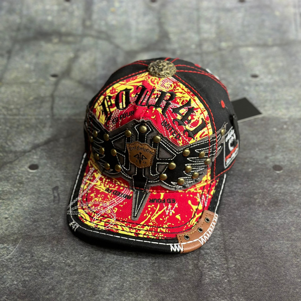 Nón ông địa mũ four 441 cánh chim thêu full