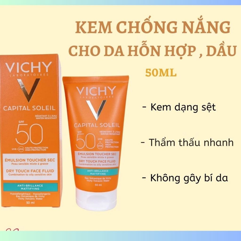 Kem Chống Nắng Vichy Capital Soleil SPF50 50ml-kem chống nắng vichy chính hãng