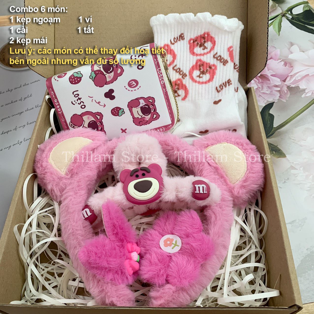Combo Gấu Dâu - Set quà tặng siêu cute dành cho bạn nữ, quà sinh nhật
