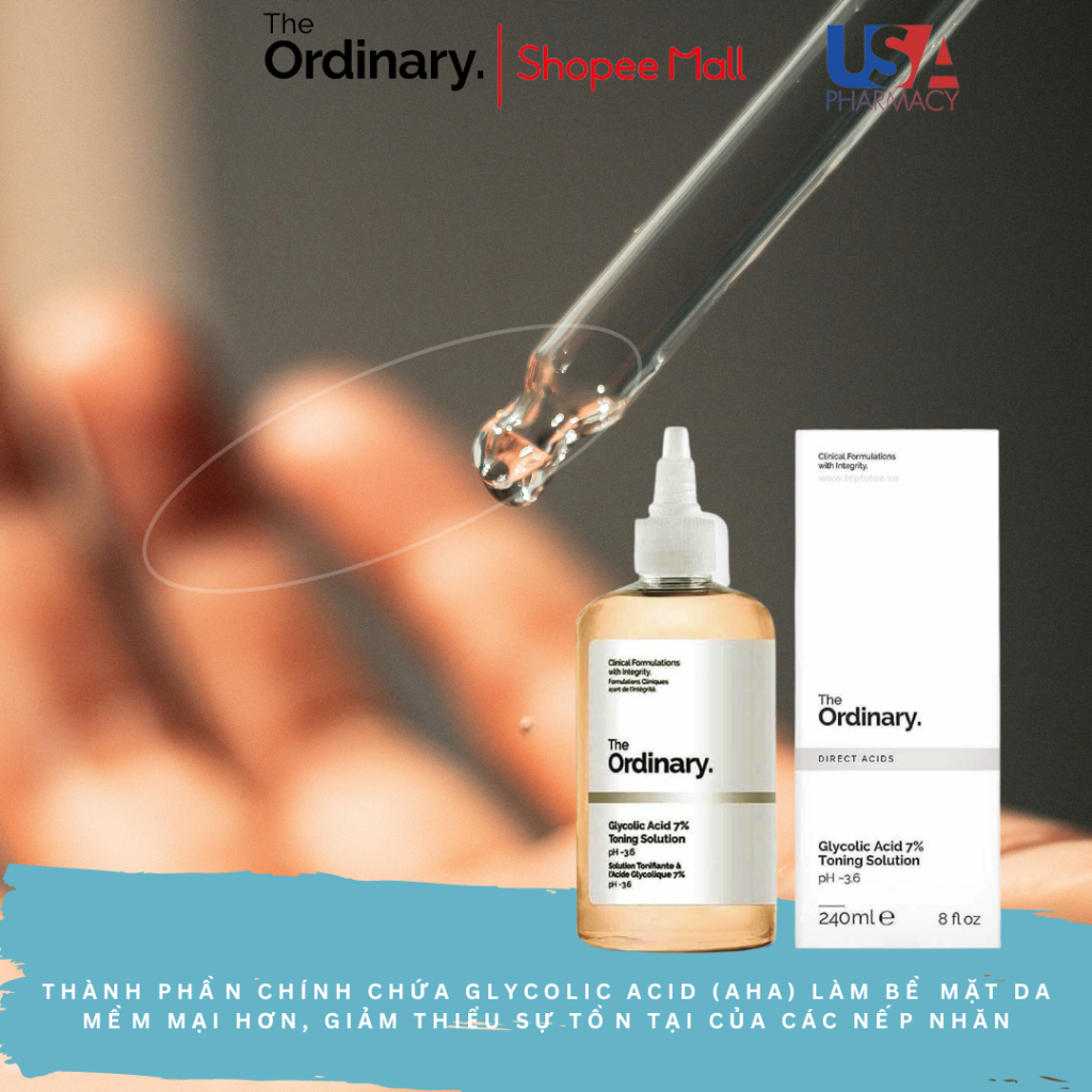Toner Tẩy Da Chết Làm Sạch Da The Ordinary Glycolic Acid 7% Toning Solution 240ML.