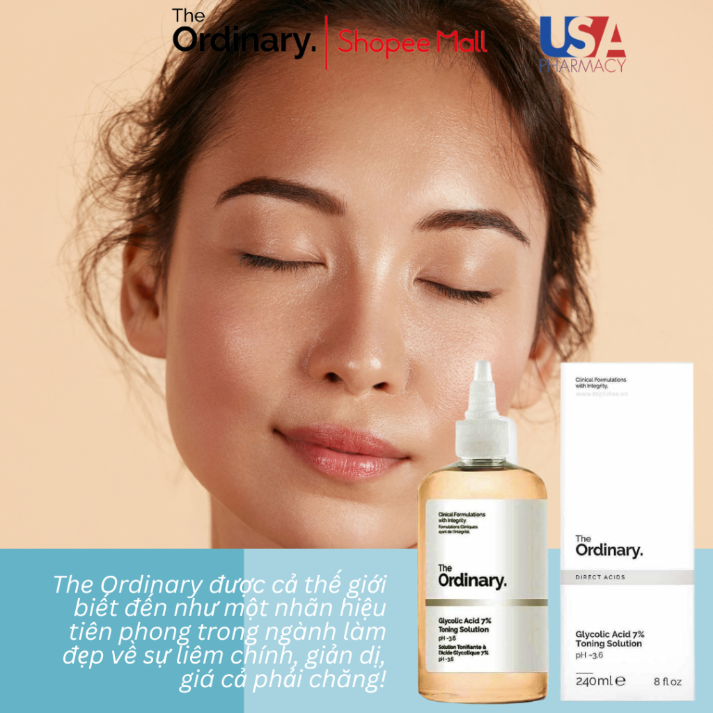 Toner Tẩy Da Chết Làm Sạch Da The Ordinary Glycolic Acid 7% Toning Solution 240ML.